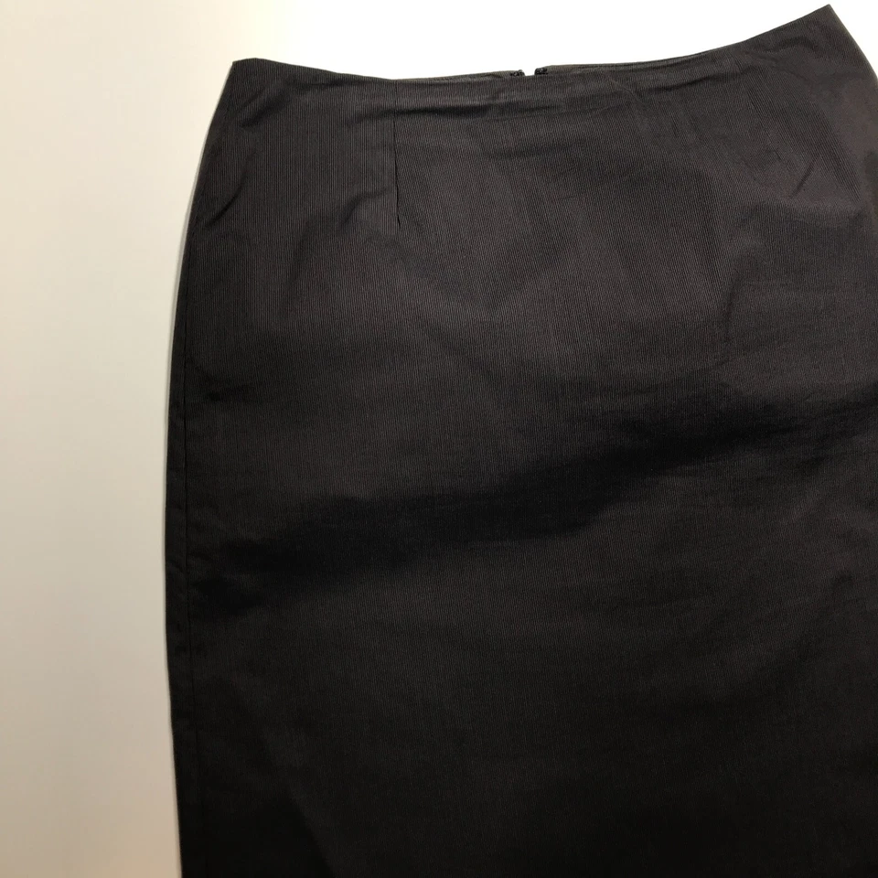 Falda Calvin Klein Mujer 10 Hecha en Italia Marrón Rayas Lápiz Traje Ocasiones Foto 4 de 4