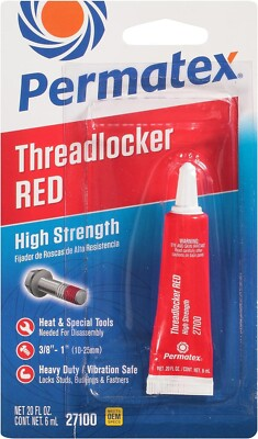 #ad #ad Permatex 27100 High Strength Threadlocker Red Compound 0.20oz Tube $5.25