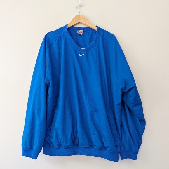 SACAI X NIKE Maglione giacca a vento vintage Y2K Nike Team blu Duke Center Swoosh uomo XXL