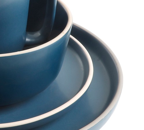 Gibson Home Zuma Round 16-Piece Matte Stoneware Dinnerware Set - Blue - Picture 6 of 6