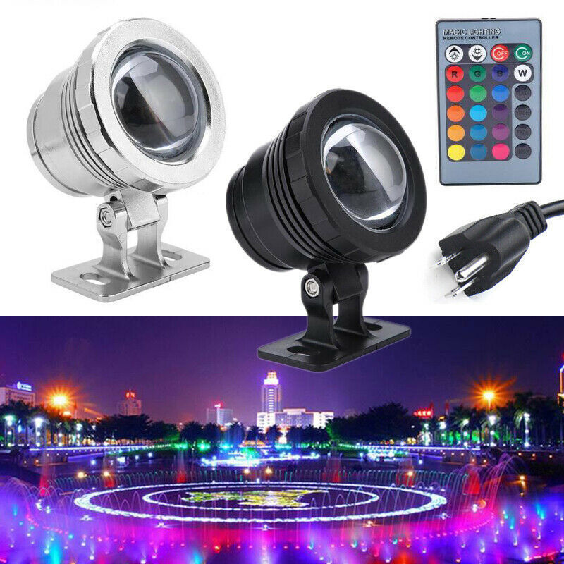 Foco LED Subacuático RGB Spot Light Jardín Piscina Estanque Luz Sumergible 10W