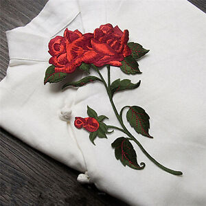 New Red Rose Flower Embroidered Applique Iron On Patch Diy Sewing Patch Badge New Red Rose Flower Embroidered Applique Iron On Patch Diy Sewing Patch Badge