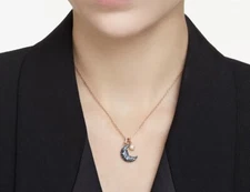 NWOT Swarovski Luna Pendant Moon, Multicolored, Rose gold-tone plated