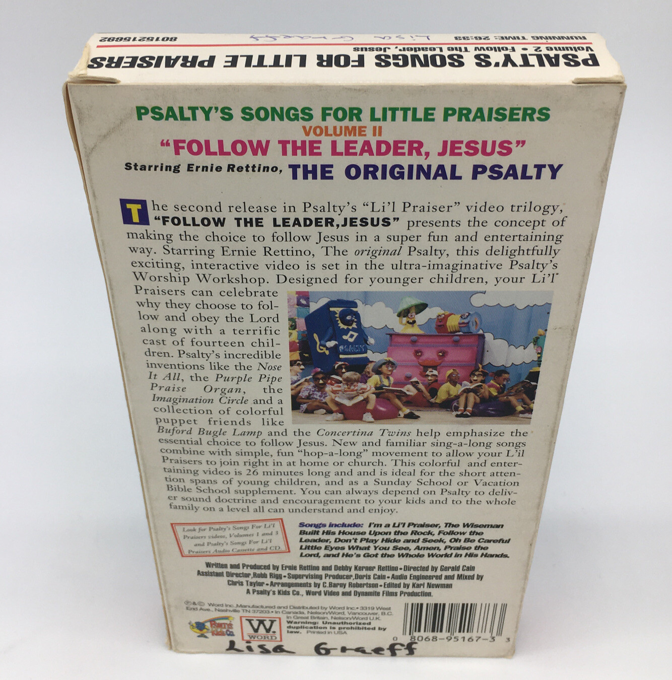Psalty's Songs For Little Praisers Volume 2 VHS Christian Jesus