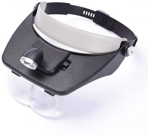 VISIERA OCCHIALI LENTE LENTI INGRANDIMENTO CON LED TORCIA TESTA FRONTALE - Foto 1 di 1