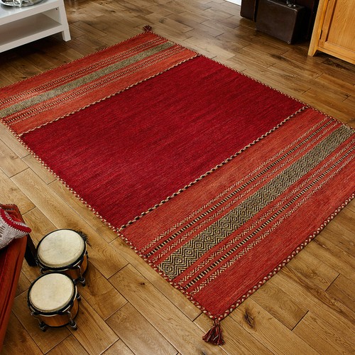 SMALL - LARGE KELIM KILIM ETHNIC NATIVE ORIENTAL WOVEN COTTON & CHENILLE RUGS - Picture 14 of 25