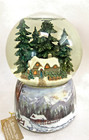 Roman Inc. Winter Cabin Musical Snow Globe "I dream about the white Christmas"