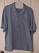 Tommy Bahama Men's Blue Silk Short Sleeve Button Up Shirt Size XL