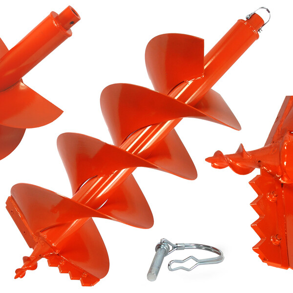 Punta Per Mototrivella A Scoppio - Diametro 10cm, Lunghezza 80cm, Acciaio Temprato, Doppia Spirale