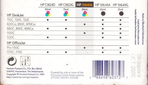 Hewlett Packard Tri-colour HP51641a ABB Inkjet print cartridge - Picture 3 of 3