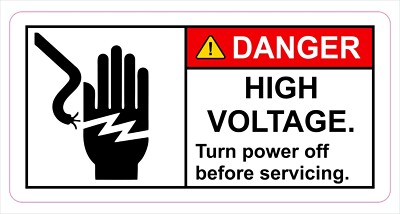 #ad Danger High Voltage Sticker Decal Label Electrical Safety Free Shipping $3.95