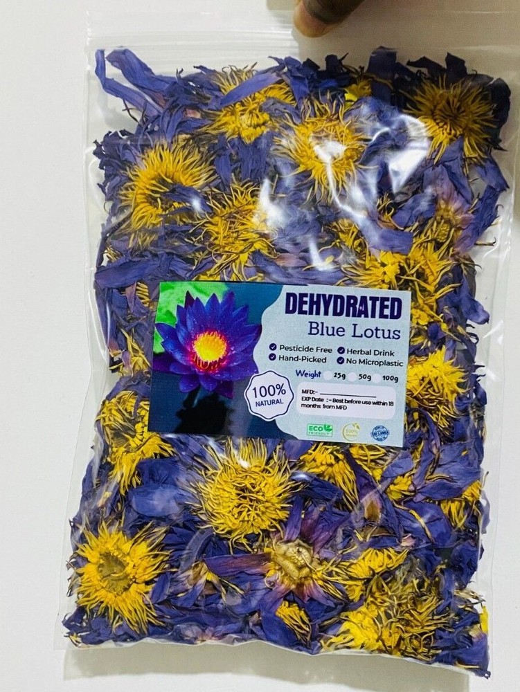 Blue Lotus Flower (Nymphaea Caerulea) Dried Organic Flowers Egyptian Tea/Smoke
