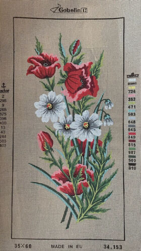 needlepoint canvas 35x60Cm Gobelin L Flowers Canvas Only