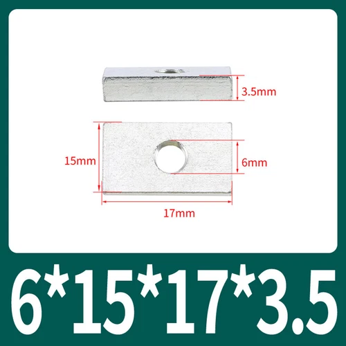 Rechteckige Vierkantmuttern Gleitblöcke für Alu Zubehör, mechanische Ausrüstung - Picture 50 of 73