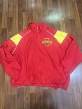 VTG 90s Iowa State Cyclones Pullover M Medium Windbreaker 58 Sports 1/4 Zipper