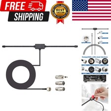 Indoor FM Radio Antenna With 4 Adapters 75 Ohm for Home Stereo Receivers