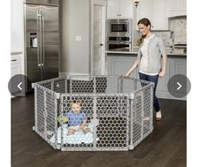 Regalo 1360 DS 2-in-1 Portable Foldable Play Yard  Safety Gate Gray