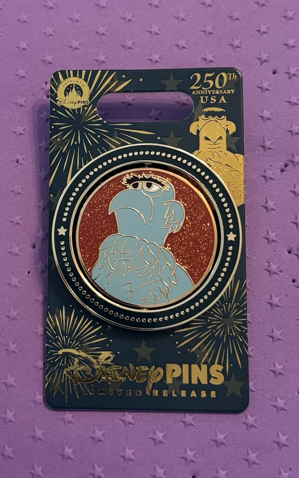 2026 Disney Parks USA 250th Anniversary Sam Eagle Muppets Spinner Pin LR
