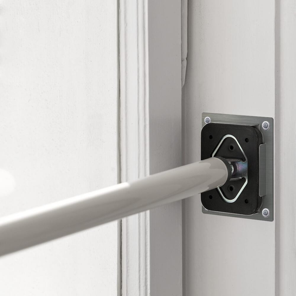 Sicherungsstange Fenstersicherung Türsicherung 65-115cm weiß Ankerplatte V2A