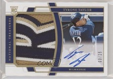 2020 Panini National Treasures Holo Gold 3/25 Tyrone Taylor #193 Auto 7xr