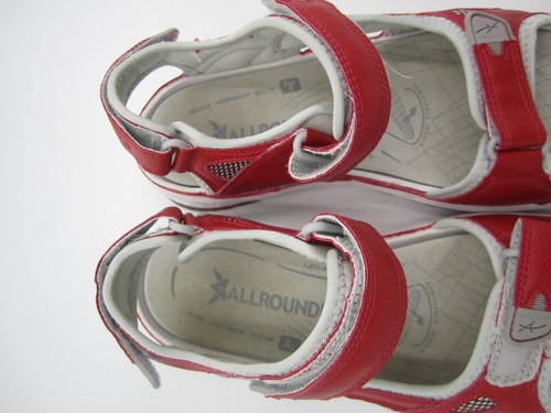 Allrounder Red & White leather straps sandals Women's Size 12 - Picture 3 of 11