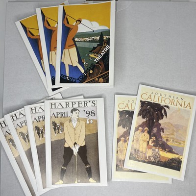 Vintage Blank Golf Notecards Lot of 9 Cards, Galison Books New York 1994