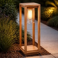 AußEnleuchte Stehlampe Sockelleuchte Holzoptik Aluminium Led Wegelampe Garten