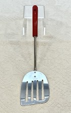 Vtg Ekco Eterna Slotted/Vented Spatula  Red Bakelite Handle USA Kitchen Utensil