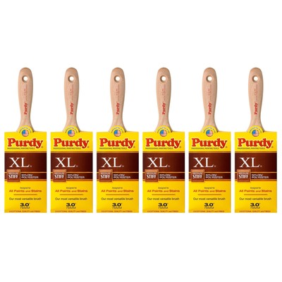 Genuine Purdy 6 Pack XL Pip Flat 3'' Paint Brushes 144324330-6PK