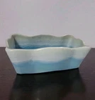 Vintage McCoy Pottery Pale Blue Foamy Drip Glaze Wave Rectangular Planter 1950s