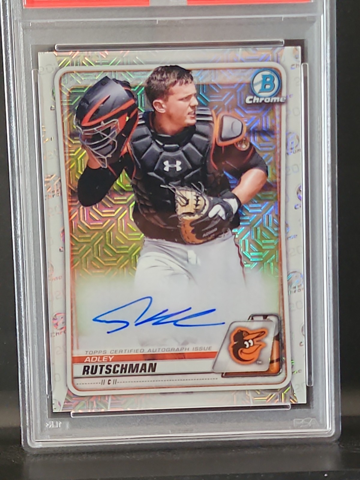 2020 Bowman Chrome Adley Rutschman Mega Box Auto PSA 10 view 4