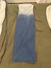 Women's FOREVER 21 Strapless Ombre Denim Maxi Dress M Blue White