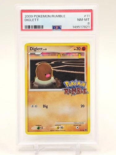 DIGLETT 2009 POKEMON RUMBLE STAMP 11/16 COMMON PSA 8 Q8008