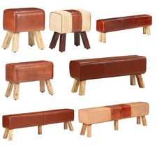 Bock Sitzbank Turnhocker Sitzhocker Flurbank Echtleder Bank Mango Massivholz