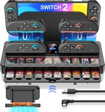 Switch 2 Charging Dock Storage [20 Game Card Slots] Joycon 2 Controller Organ...