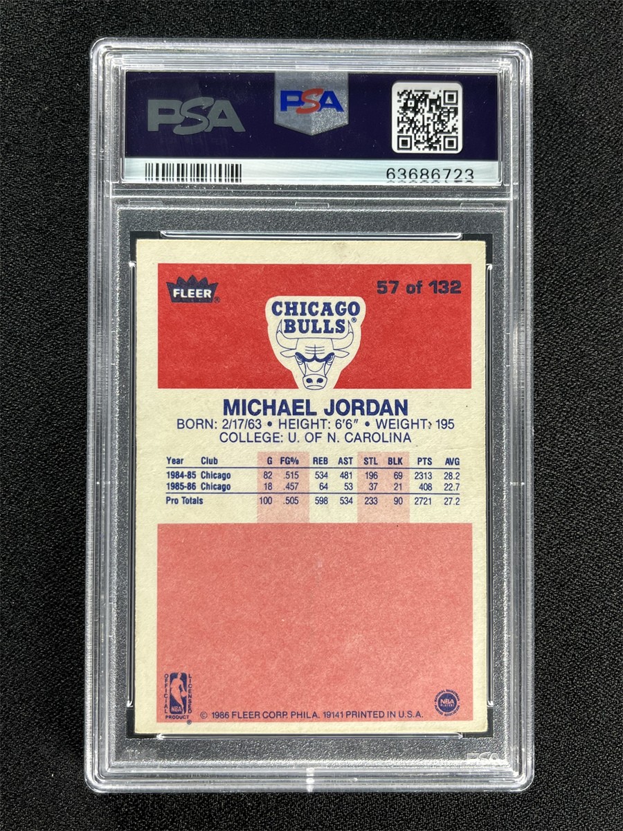 1986-87 Fleer Michael Jordan #57 RC Rookie Bulls PSA 2 GOOD view 2