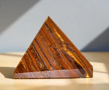 55mm Golden Tiger Eye For Manifesting Wealth & Abundance Stone Pyramid