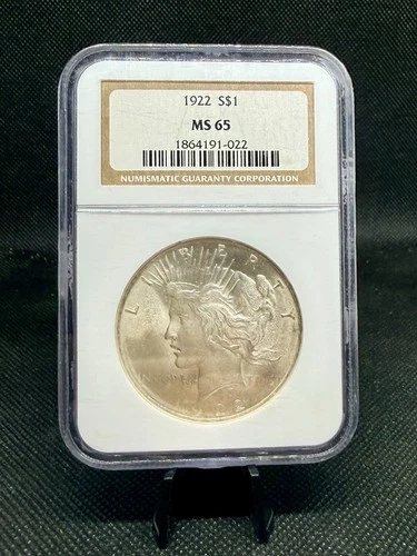 1922 90% Silver Peace Dollar NGC MS65 Brown Label!