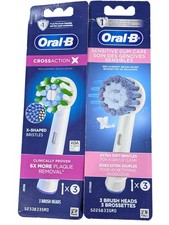 Oral-B CrossAction X  Sensitive Gum Replacement Brush Heads White 3ct Lot 2