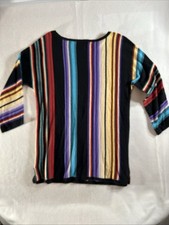 Vintage Chaps Multi Stripe Knit Sweater Small-Medium, 36  Chest Womens Cottage