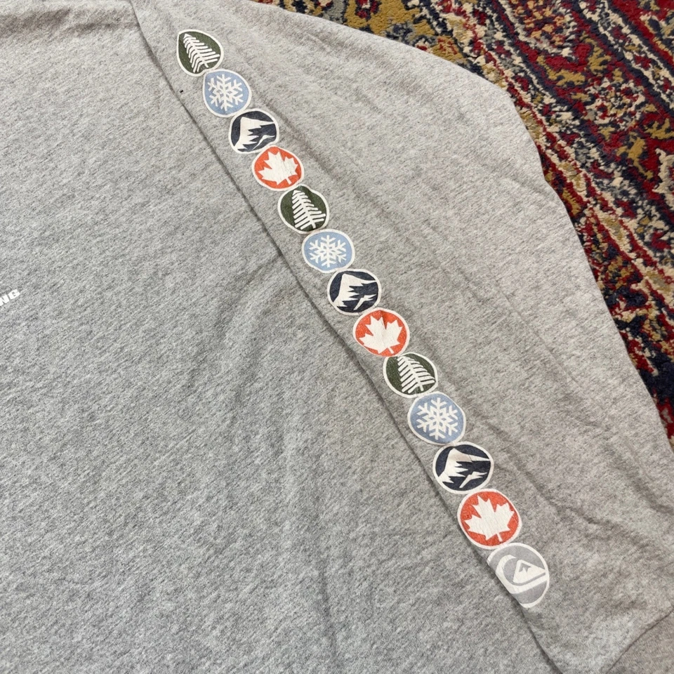 Camiseta De Colección Años 90 Quiksilver Boardriding Company Para Hombres Gris Manga Larga L Logo de EE. UU. Foto 3 de 4