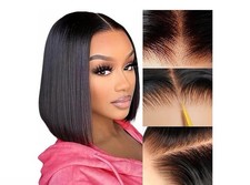 Bob Glueless Wigs Human Hair Pre Plucked Pre Cut 6x4 HD Transparent Lace Front W