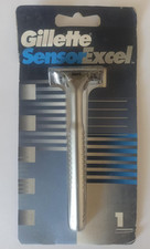 Pack Razor GILLETTE SENSOR EXCEL + 1 Lame Set Handle MÉTAL Made in USA Vintage