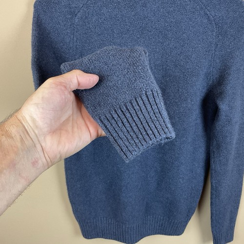 Maglione maglia Banana Republic 1/4 zip uomo S blu L/S cotone poliestere acrilico - Foto 6 di 12