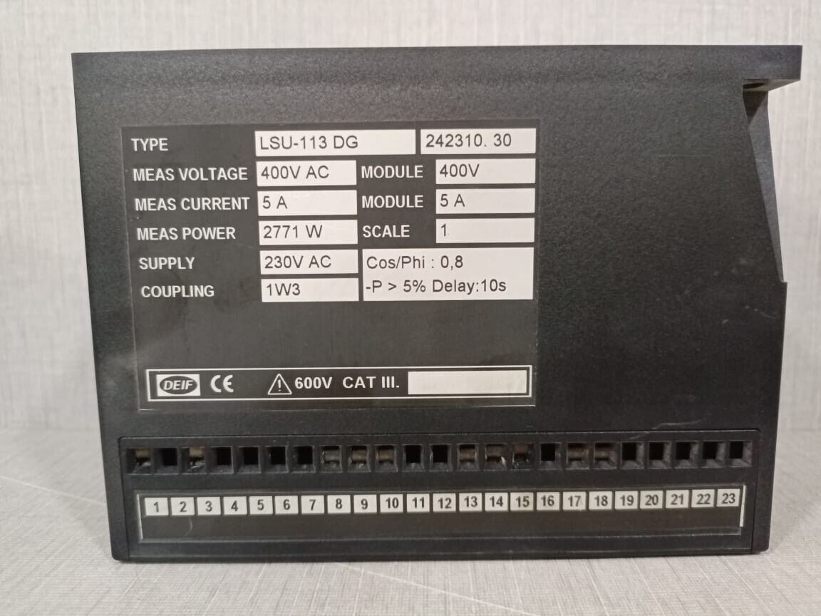 DEIF 242310.30 DEIF LSU-113DG 242310.30 LOAD SHARING UNIT 230VAC 400V 5A- W/O FRONT COVER 2