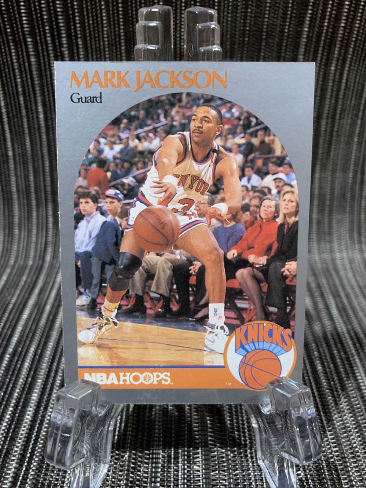 1990 NBA Hoops Mark Jackson #205 Menendez Brothers Courtside New York Knicks PWE
