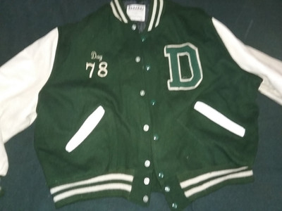 Vintage Deerfield Academy Wool and Leather DeLong Varsity Jacket 52 RARE VGC