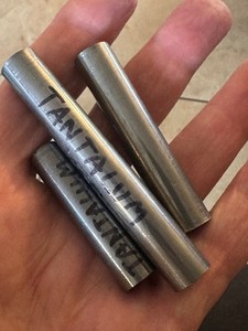 TANTALUM Tubes, 160 grams, three pieces, left over from a project