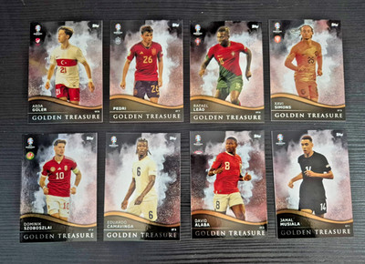 Topps Match Attax Euro 2024 Full set of Golden Treasure Cards X 8 GT 1 - GT 8 NM