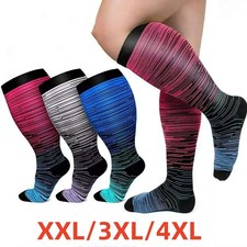 Plus Size Compression Socks 20-30 mmhg for Men Women Wide Calf 2XL-4XL-Large US